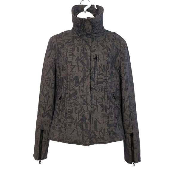 Krizia Jeans Jacket Women's Vintage Size 10 Gray Taupe Double Zip Pockets Moto - Picture 3 of 16